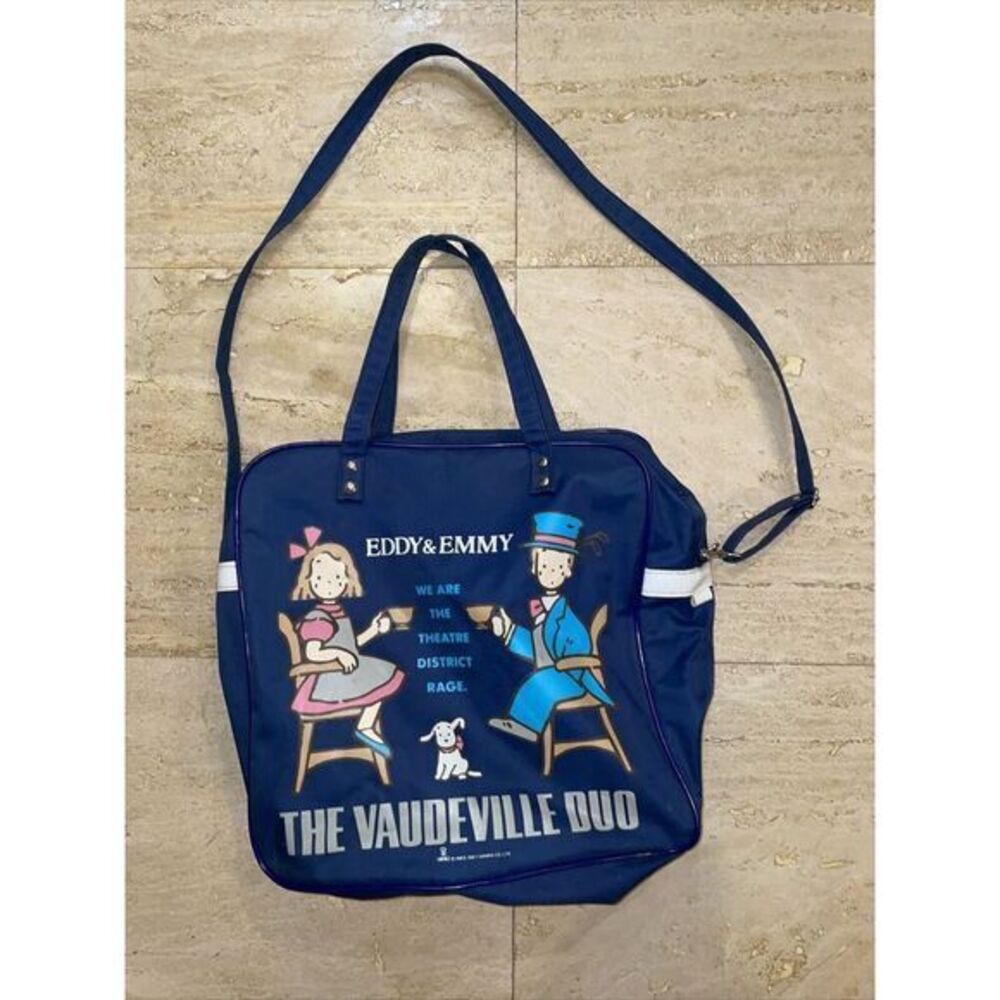1987 Sanrio The Vaudeville Duo Eddy & Emmy Plaid Vinyl Handbag Bag